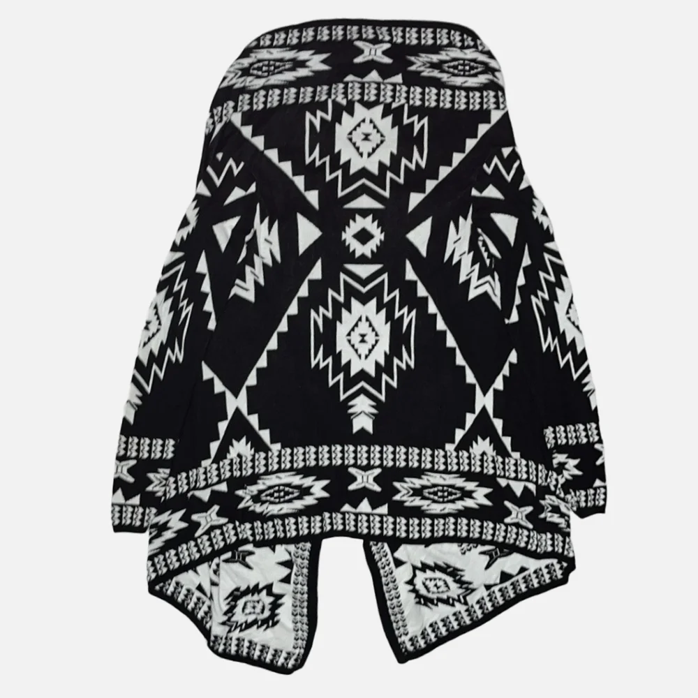 H&M Open Front Tribal Print Cascading Cardigan X-Small